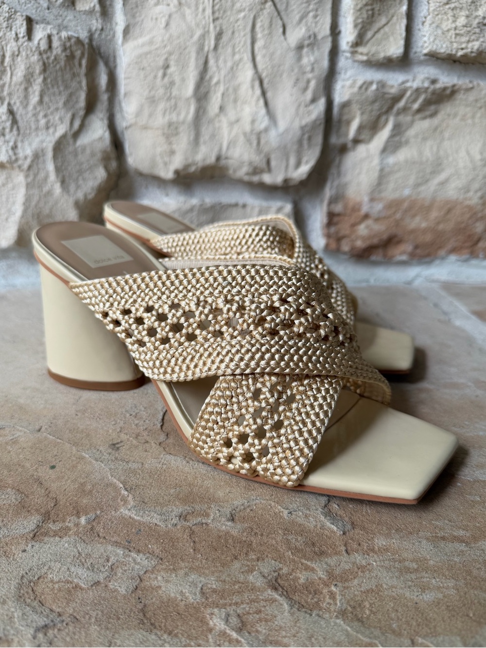 Dolce Vita Woven Crisscross Block Heel Sandals
